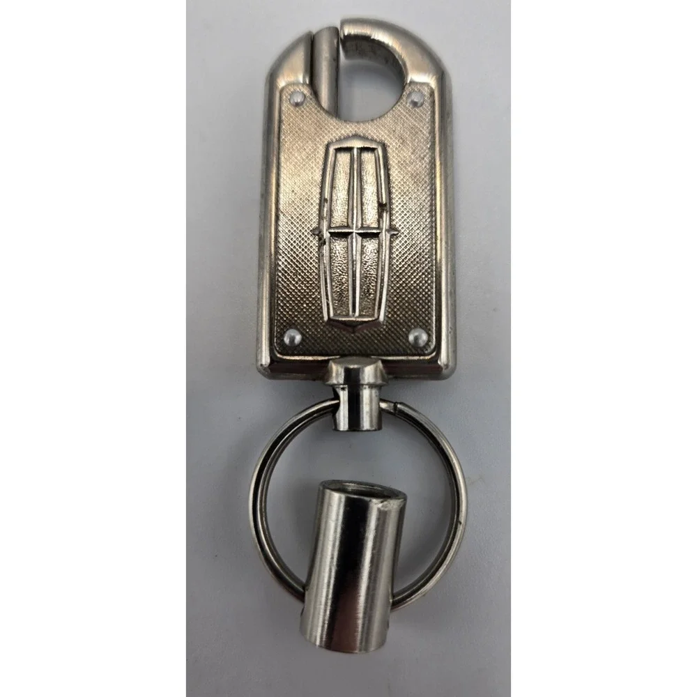 Vtg LINCOLN Logo Key Chain Fob Lost Mail Return Ring Lathrup Village Michigan US